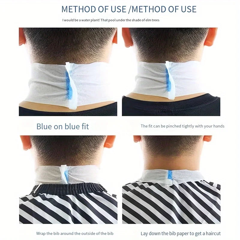 5 Roll Disposable Neck Strips Hair Cutting Accessories Elastic Neck Paper Adjustable Barber Hairdressing Tools