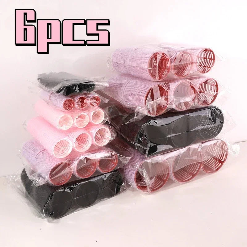 6Pcs Hair Rollers Heatless Curlers No Heat Hair Bangs Volume Salon Hairdressing Curlers Sticky Hair Styling Tool