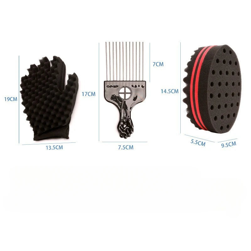 2/3pcs Afro Twist Hair Comb Sponge for Men and Women's Curly Hair Sponge Brush for Hairdressers and Personal Curly Hair Styling