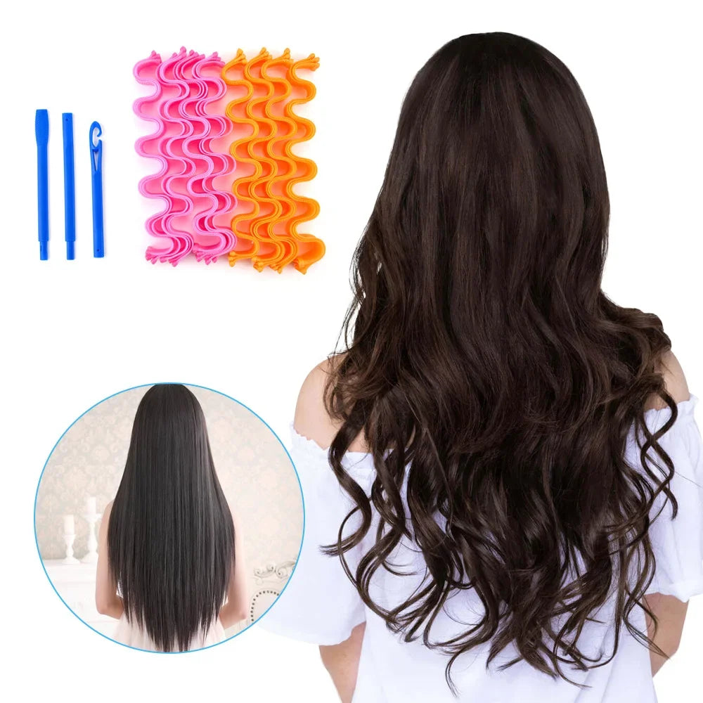 Heatless Hair Curler No Heat Hair Rollers Sleeping Soft Spiral Curls Lazy Perm Curling Rod Wave Formers Hair Styling Tools