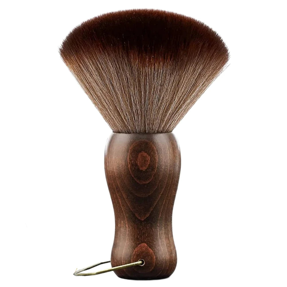 Barber Neck Duster Brush Wood Handle with Hook Hairdressing Cleaning Brush Natural Fiber Salon Hair Sweep Brushes