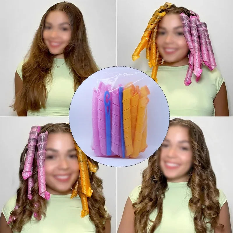 Heatless Hair Curler No Heat Hair Rollers Sleeping Soft Spiral Curls Lazy Perm Curling Rod Wave Formers Hair Styling Tools