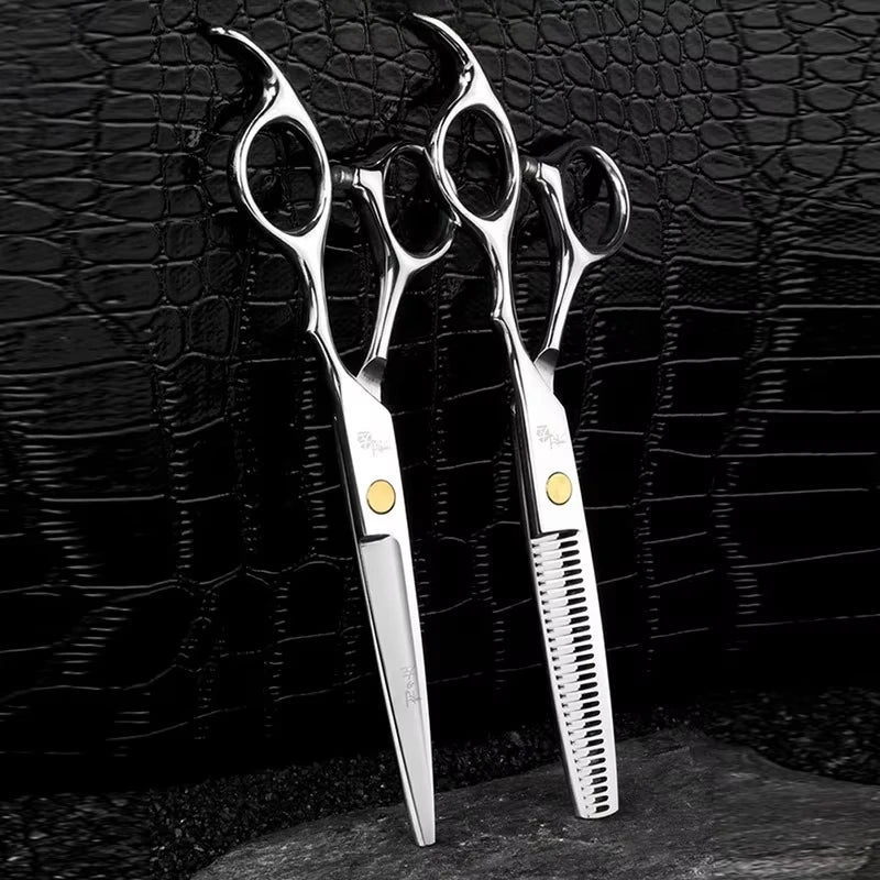 Japanese 440C Stainless Steel Scissors 6.0 Inch Straight Hair Cutting Shears Tool Profession Pet Grooming Scissors Barber Tools