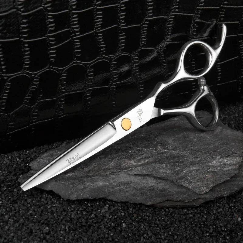 Japanese 440C Stainless Steel Scissors 6.0 Inch Straight Hair Cutting Shears Tool Profession Pet Grooming Scissors Barber Tools