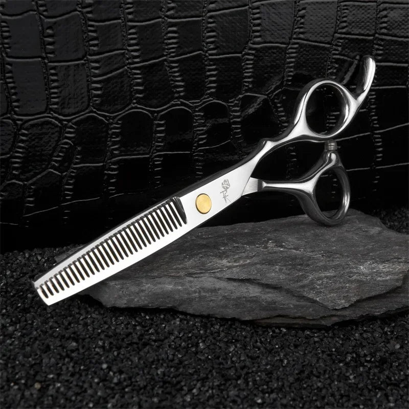 Japanese 440C Stainless Steel Scissors 6.0 Inch Straight Hair Cutting Shears Tool Profession Pet Grooming Scissors Barber Tools