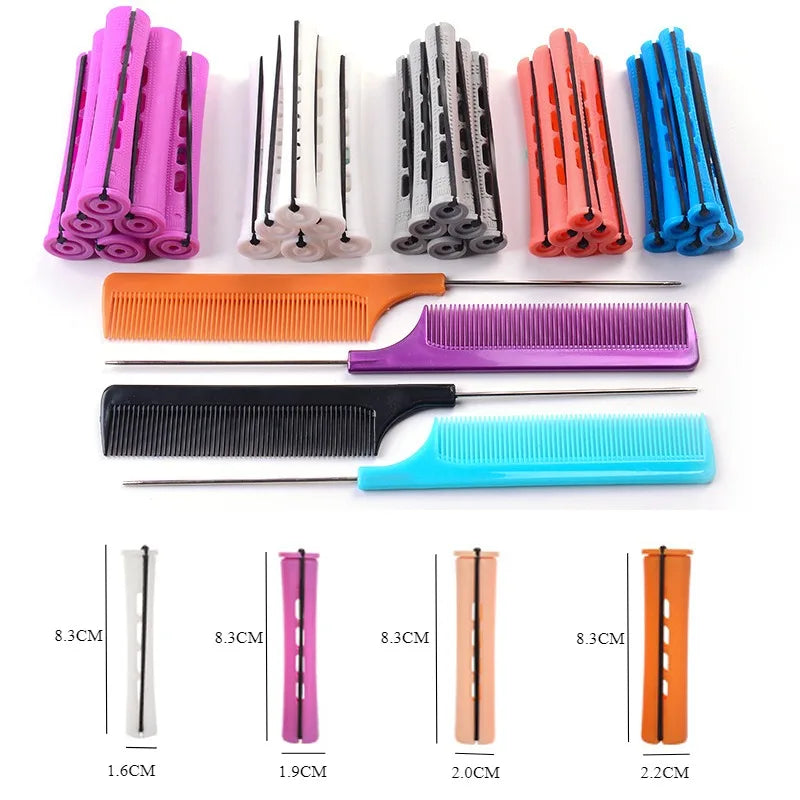 24 Pieces Of Perm Curling Rods 4 Sizes Of Curling Irons Plastic Cold Wave Rods Perming Rods Curling Irons Hair Styling Tools