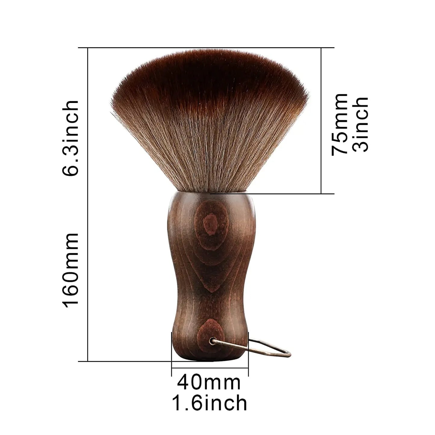 Barber Neck Duster Brush Wood Handle with Hook Hairdressing Cleaning Brush Natural Fiber Salon Hair Sweep Brushes