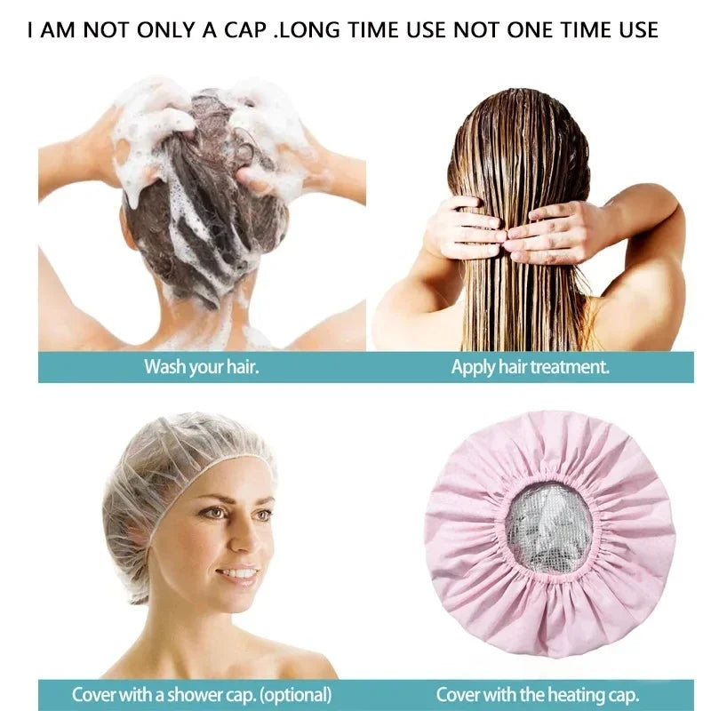 1PC Self-heating Tin Foil Hat Thickened Heating Steam Hair Mask Cap Portable Hair Salon Smooth Hair Oil Baking Cap