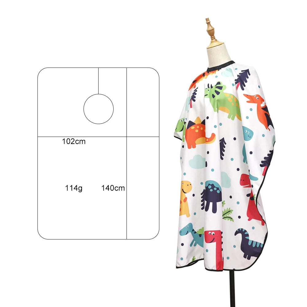 Kids Hairdressing Cape Cartoon Pattern Haircutting Cloth Salon Waterproof Barber Apron Children Hair Dyeing Styling Tools