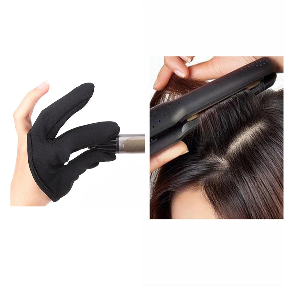 Multifunction Heat Resistant Gloves Reusable Black Cotton Gloves Use With Curling Iron Professional Hair Styling Tool